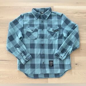 Country Liberty Plaid Fleece Button Shirt Jacket